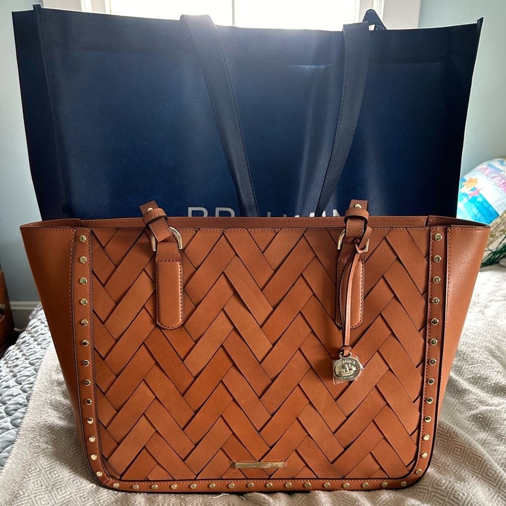 BNWT - Brahmin Ashlee Tan leather Neiani Tote bag